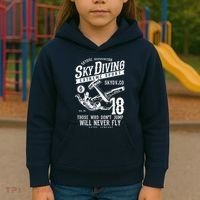 Skydiving Parachuting Skydive Tee Skydiver Kids Hoodie thumb 3