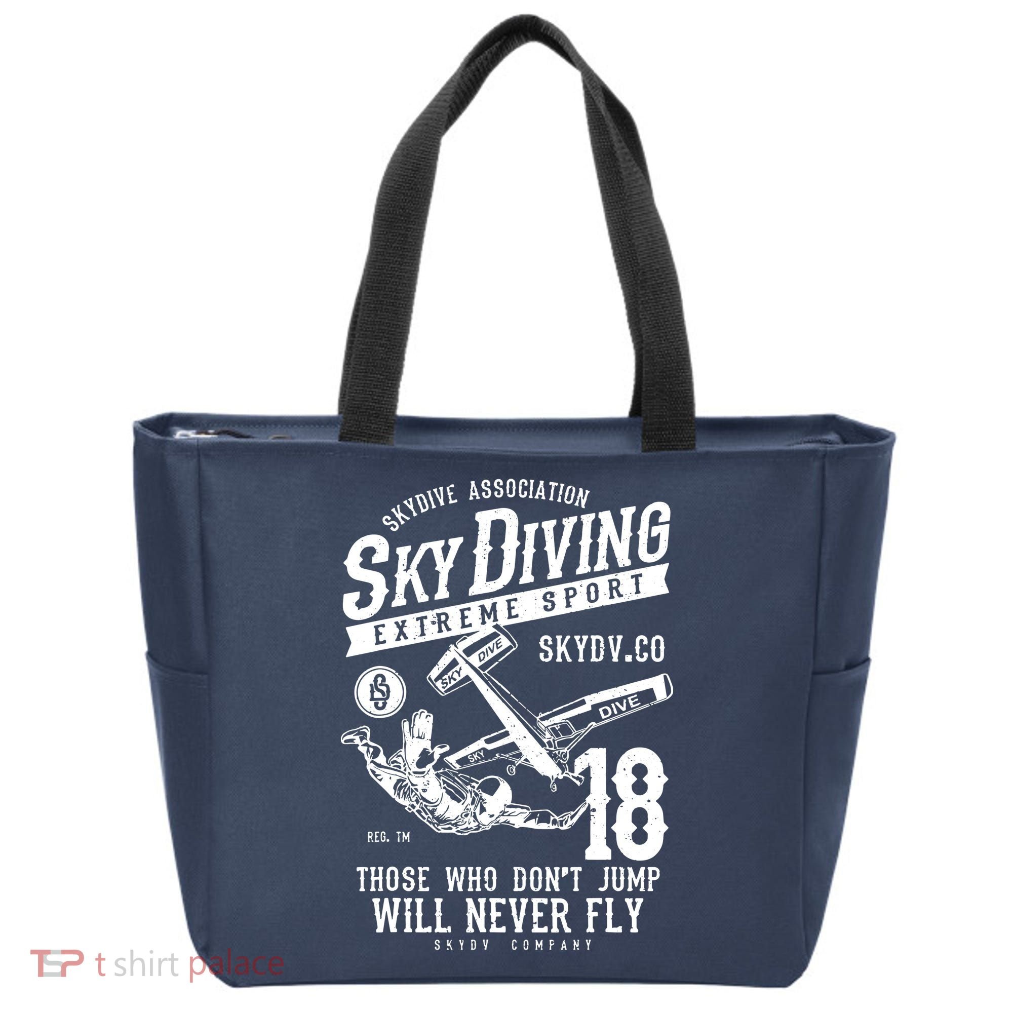 Skydiving Parachuting Skydive Tee Skydiver Tote Bag