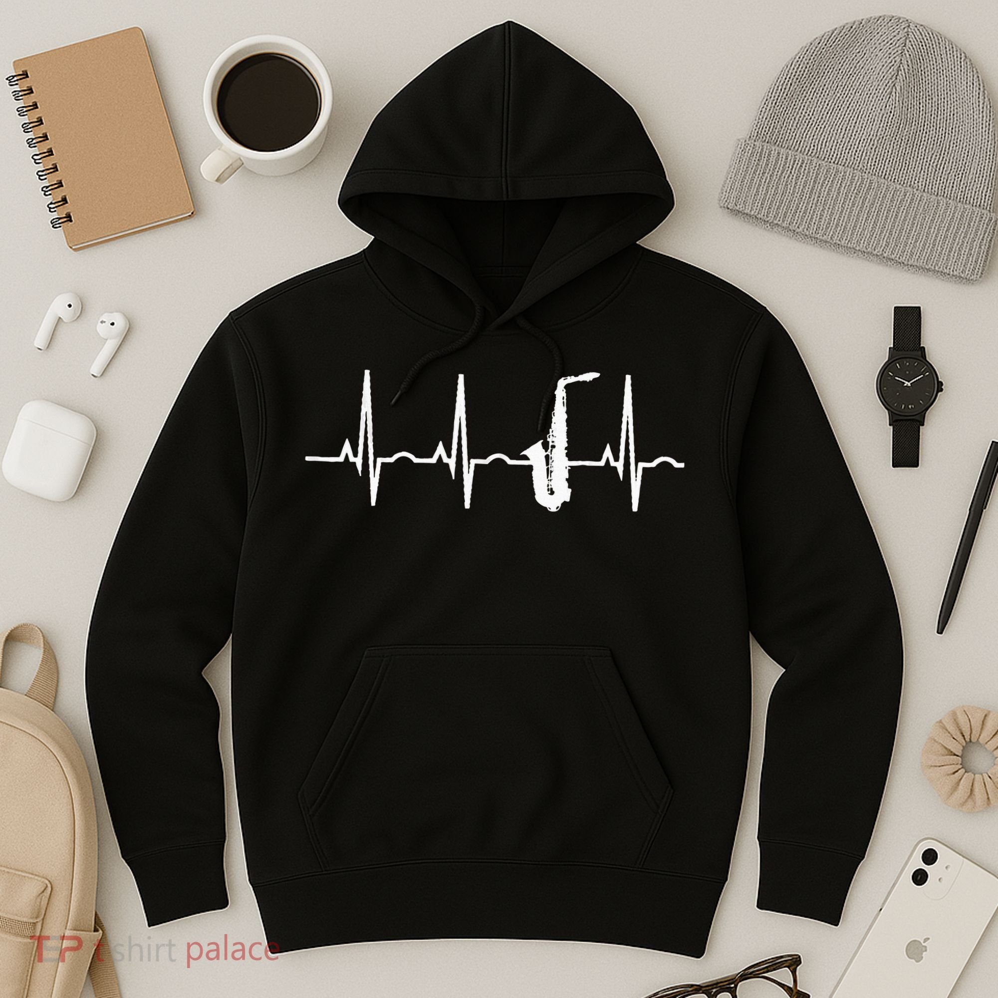 Saxophone Player Saxophone Heartbeat  Hoodie