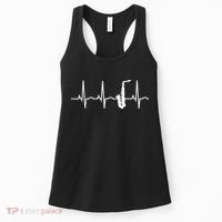 Saxophone Player Saxophone Heartbeat  Women's Tank Top thumb 0