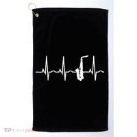 Saxophone Player Saxophone Heartbeat  Golf Towel thumb 0