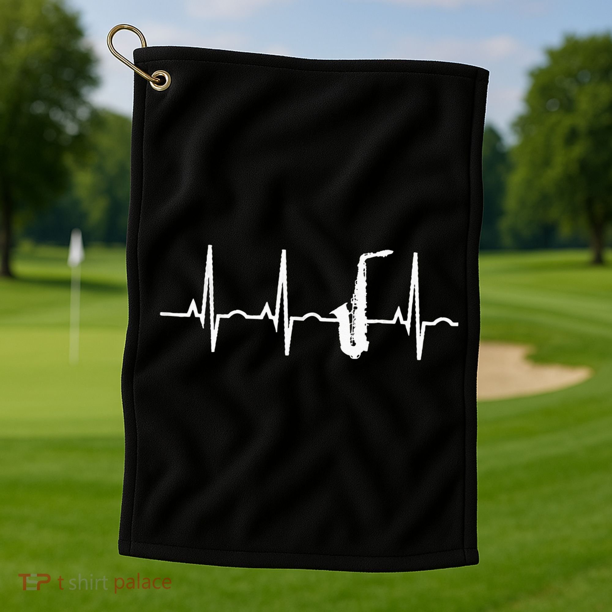 Saxophone Player Saxophone Heartbeat  Golf Towel
