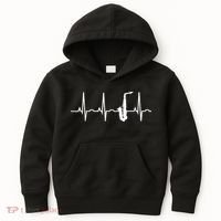 Saxophone Player Saxophone Heartbeat  Kids Hoodie thumb 0