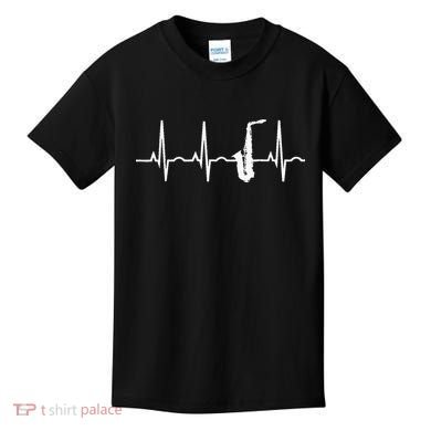 Saxophone Player Saxophone Heartbeat  Kids T-Shirt