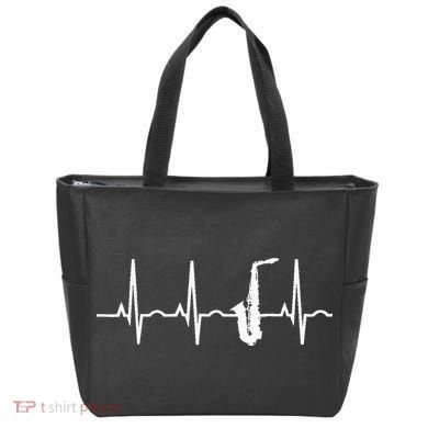 Saxophone Player Saxophone Heartbeat  Tote Bag