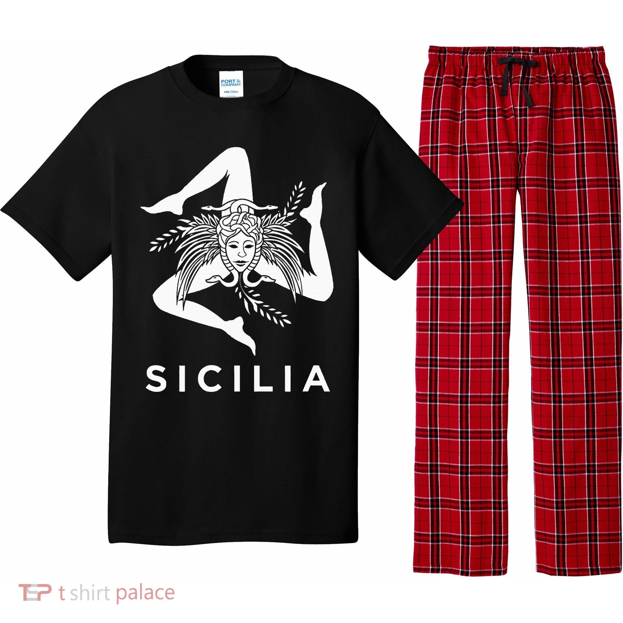 Sicilian Pride Sicilia Sicilian Flag Trinacria Pajama Set