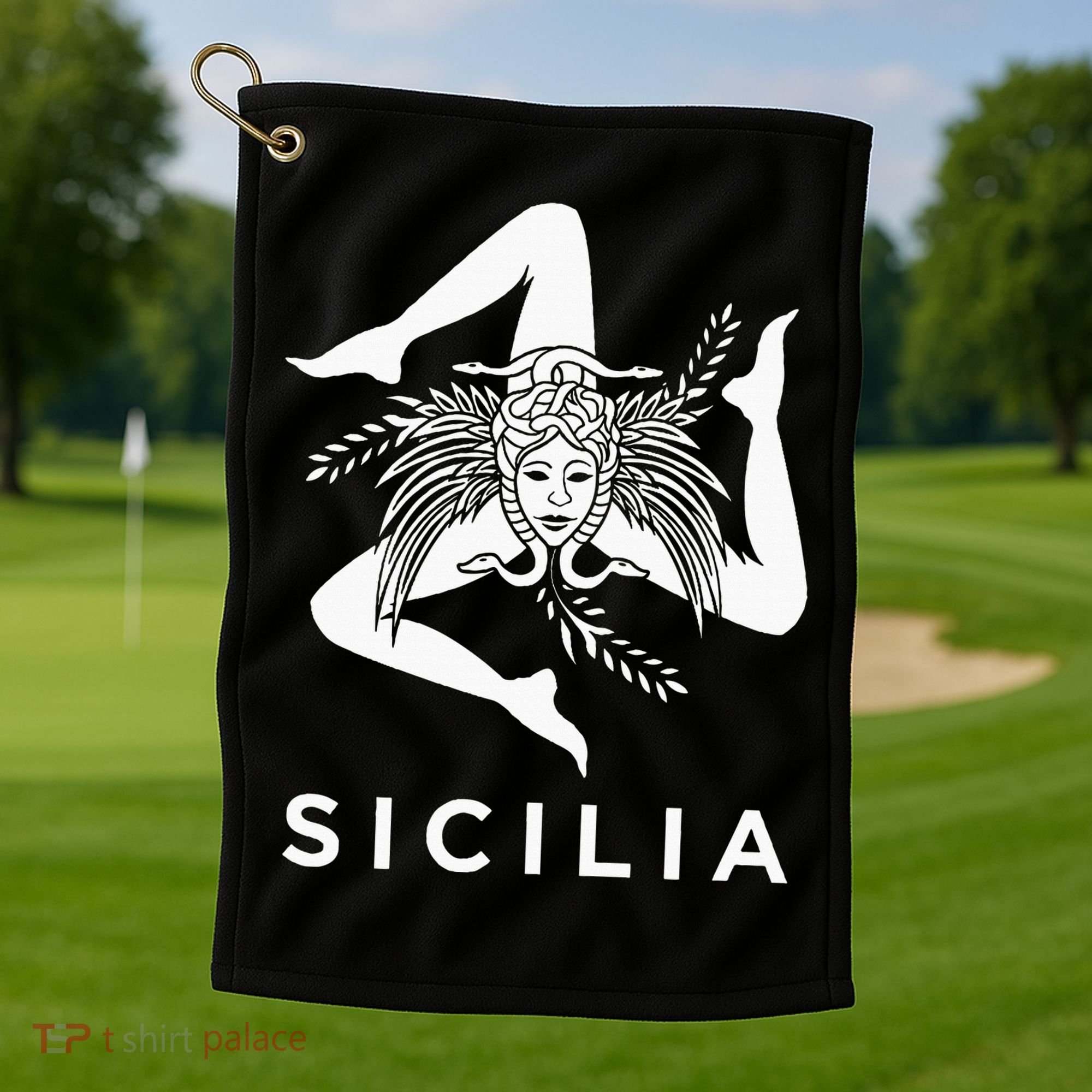 Sicilian Pride Sicilia Sicilian Flag Trinacria Golf Towel