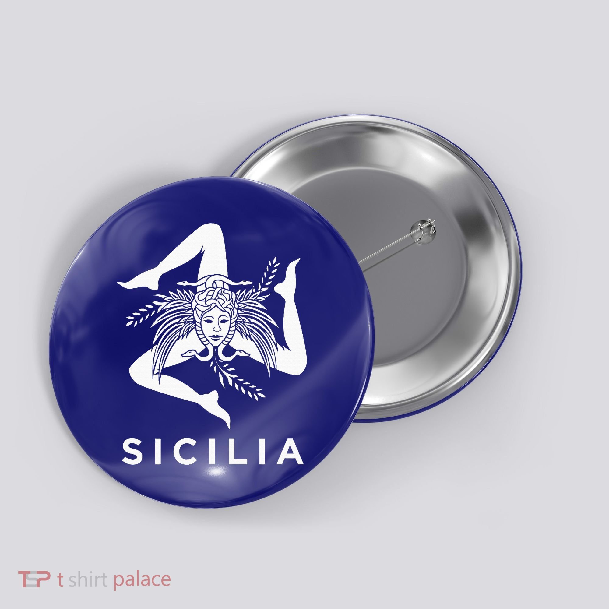 Sicilian Pride Sicilia Sicilian Flag Trinacria Button