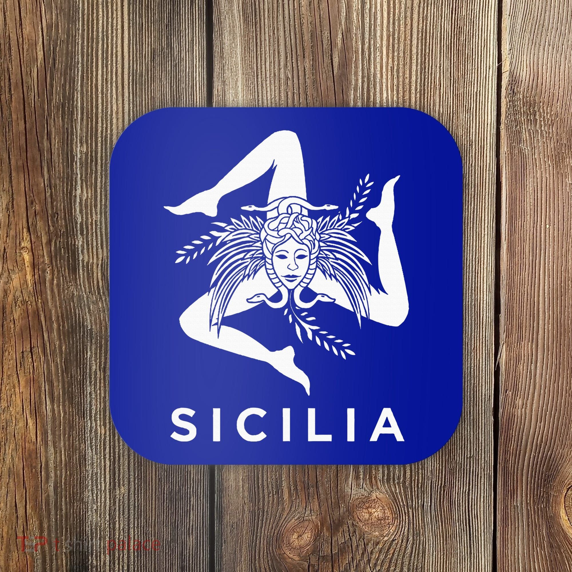 Sicilian Pride Sicilia Sicilian Flag Trinacria Coaster