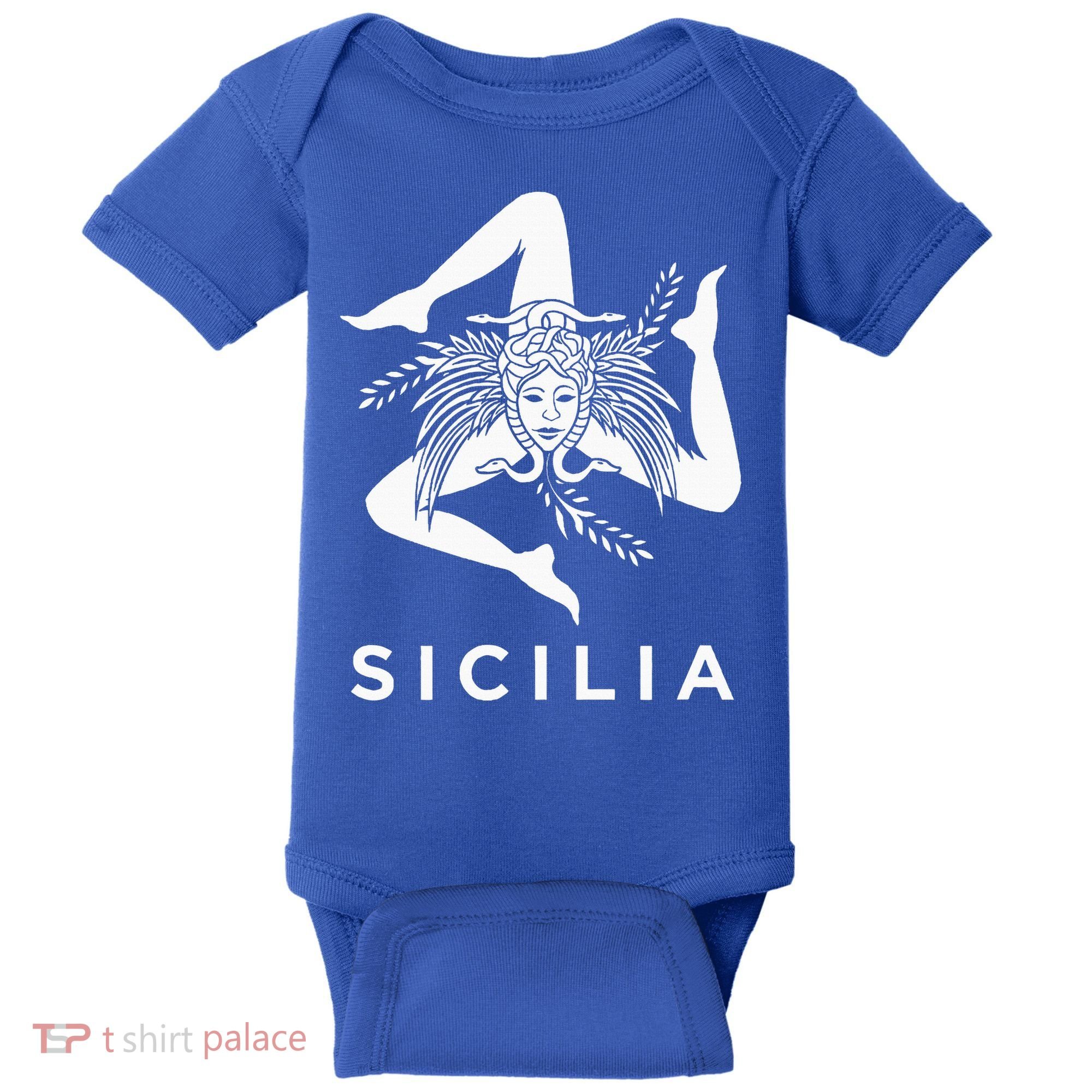 Sicilian Pride Sicilia Sicilian Flag Trinacria Baby Bodysuit