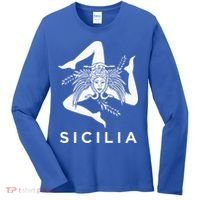 Sicilian Pride Sicilia Sicilian Flag Trinacria Women's Long Sleeve Shirt thumb 0