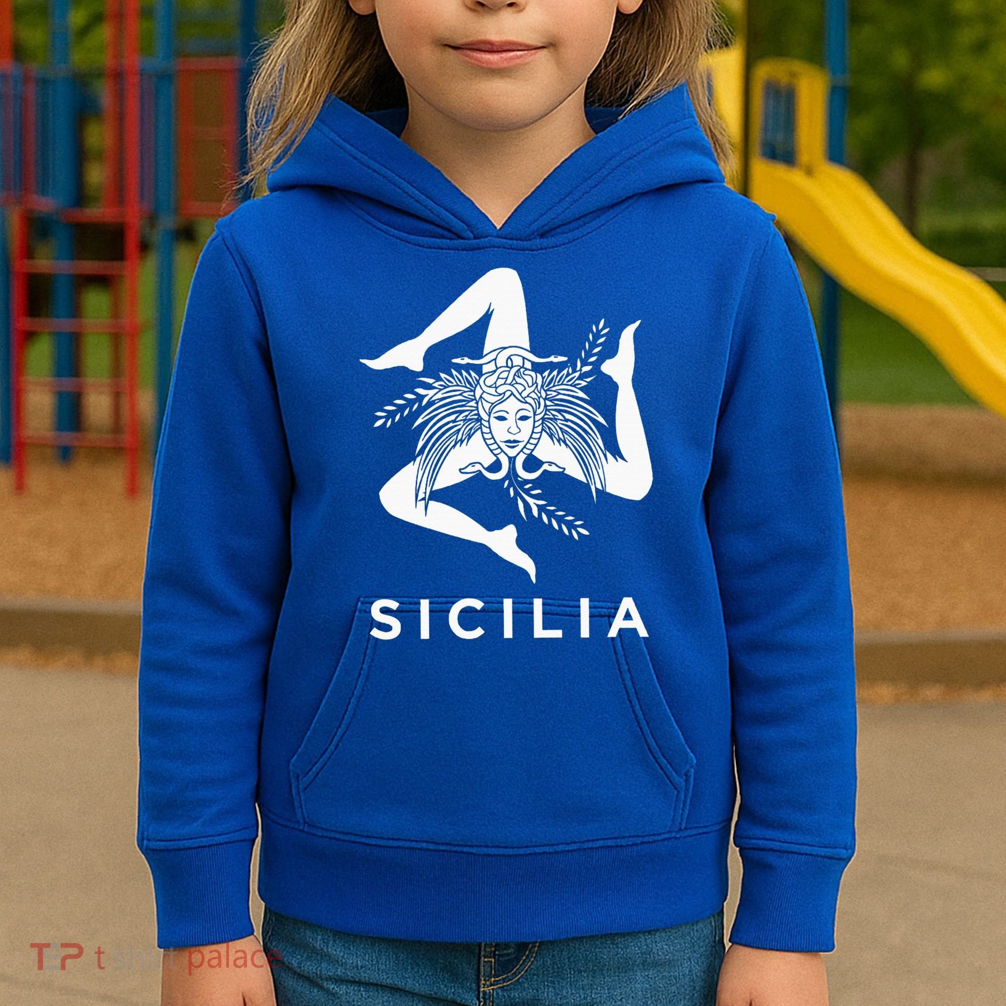 Sicilian Pride Sicilia Sicilian Flag Trinacria Kids Hoodie