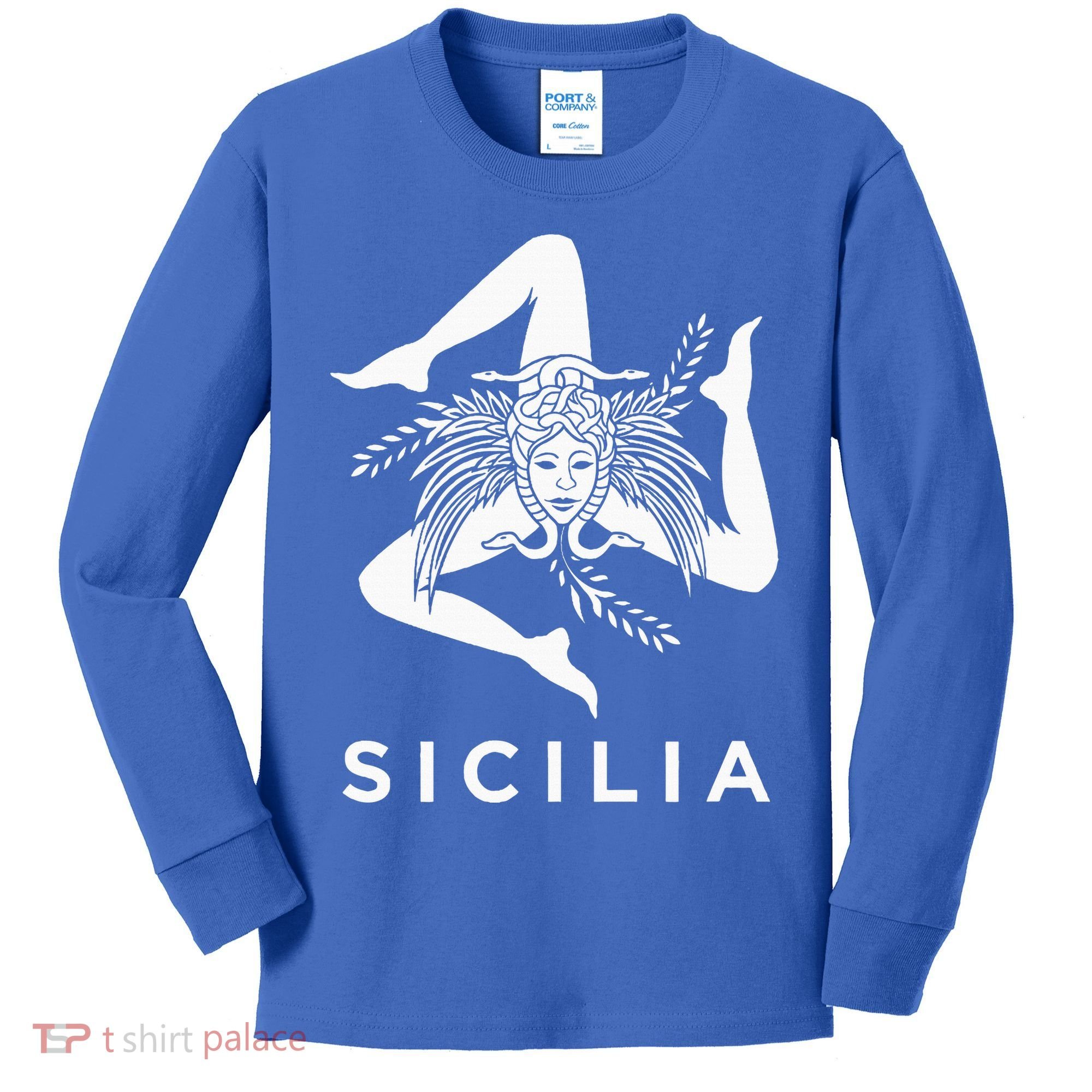 Sicilian Pride Sicilia Sicilian Flag Trinacria Kids Long Sleeve Shirt