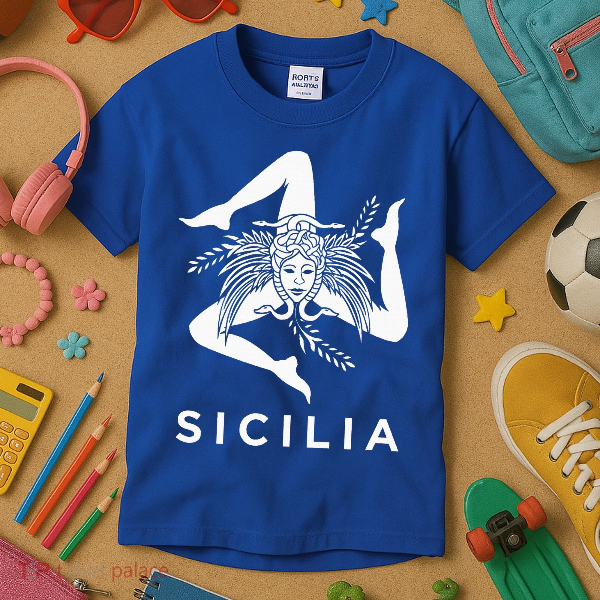Sicilian Pride Sicilia Sicilian Flag Trinacria Kids T-Shirt