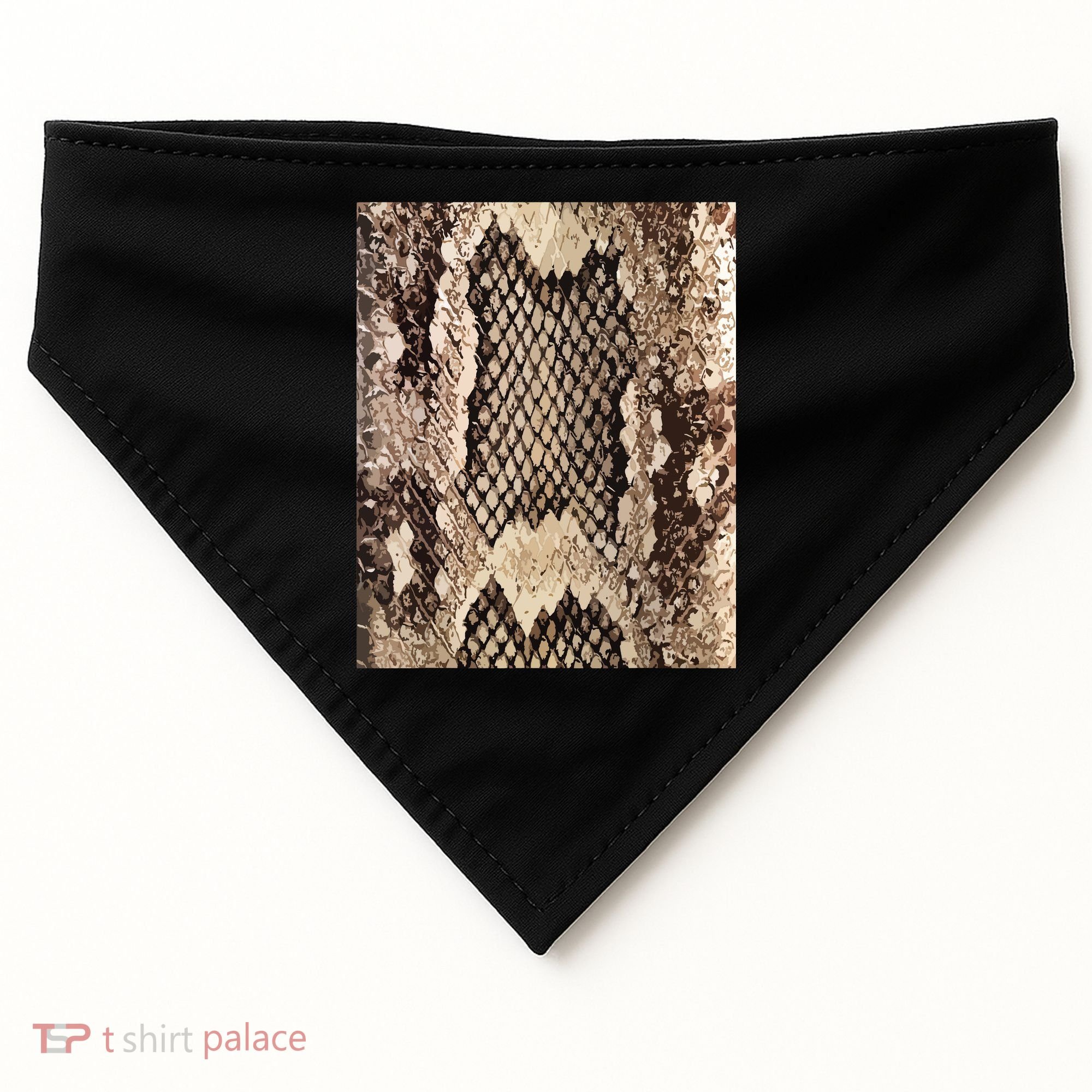 Snakeskin Print Snake Reptile Animal Rattlesnake USA-Made Doggie Bandana