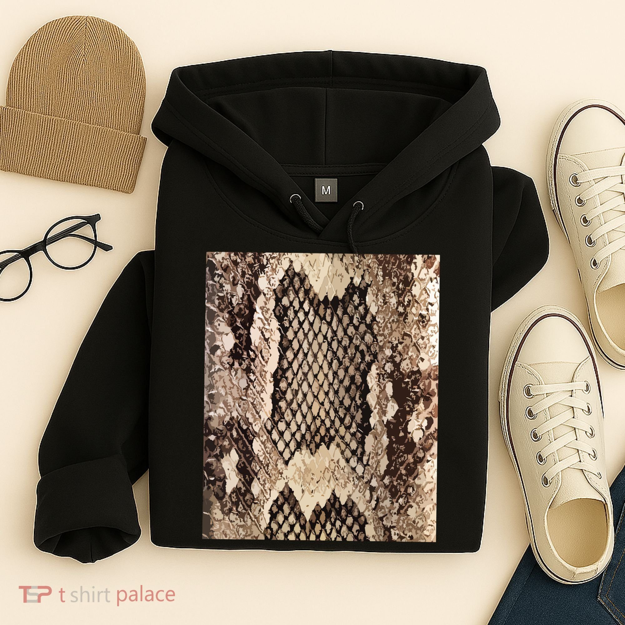 Snakeskin Print Snake Reptile Animal Rattlesnake Hoodie