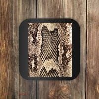 Snakeskin Print Snake Reptile Animal Rattlesnake Coaster thumb 0