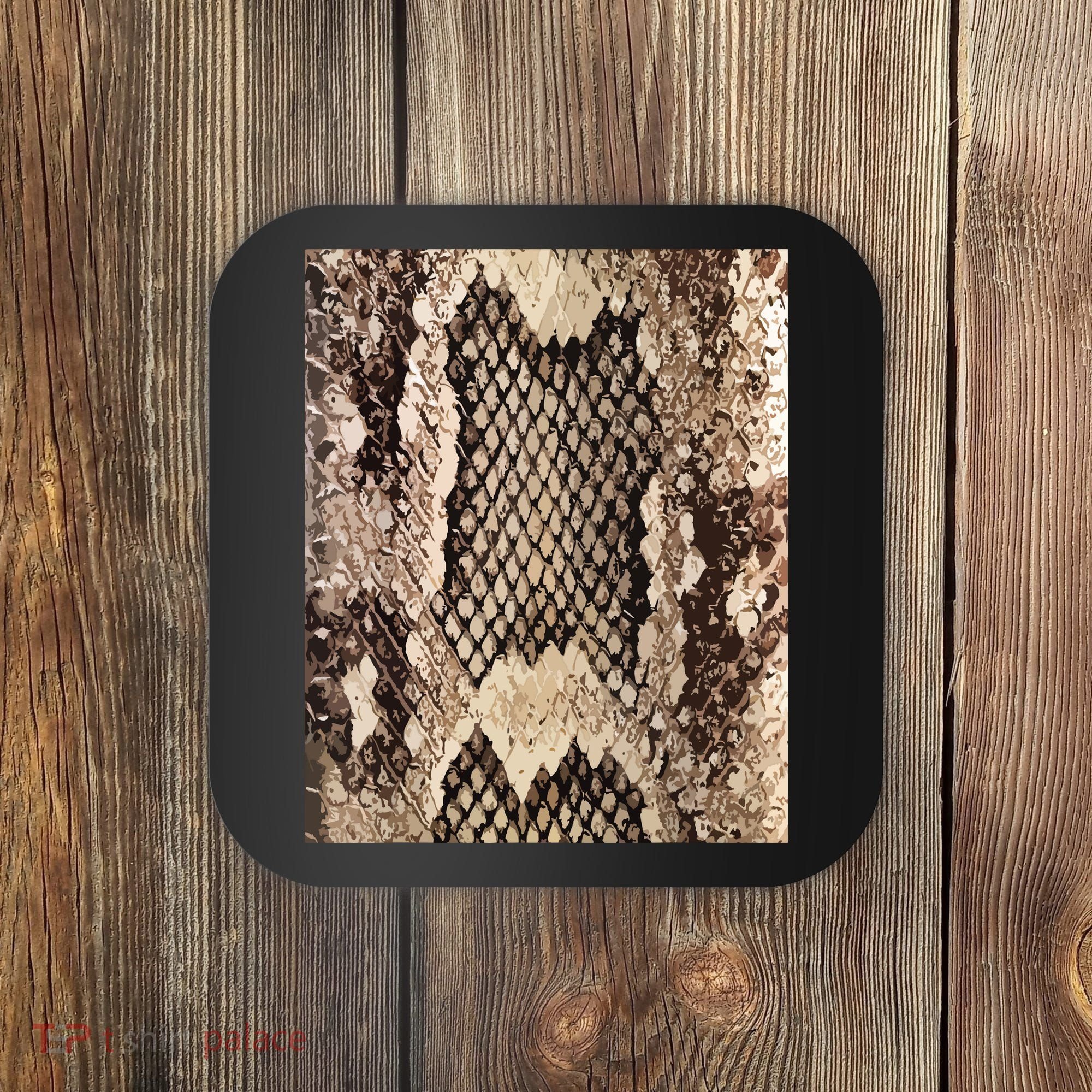 Snakeskin Print Snake Reptile Animal Rattlesnake Coaster