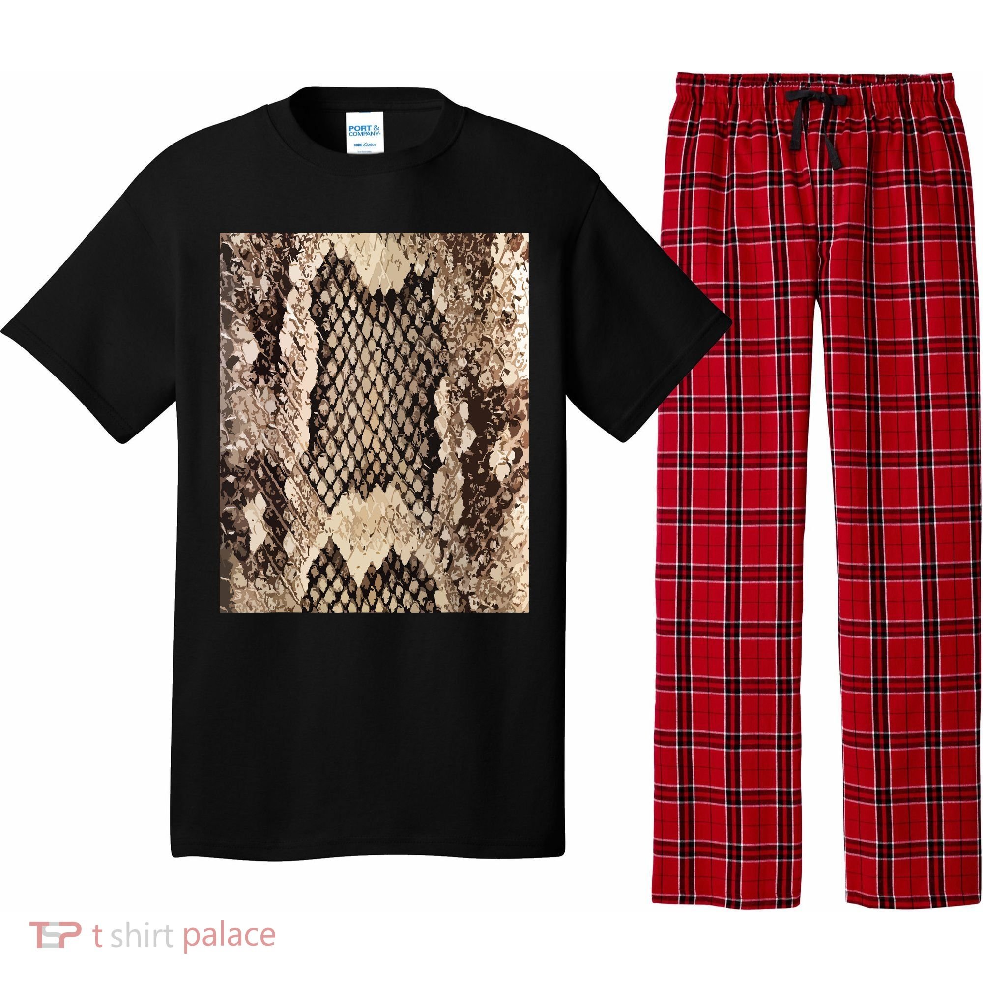 Snakeskin Print Snake Reptile Animal Rattlesnake Pajama Set