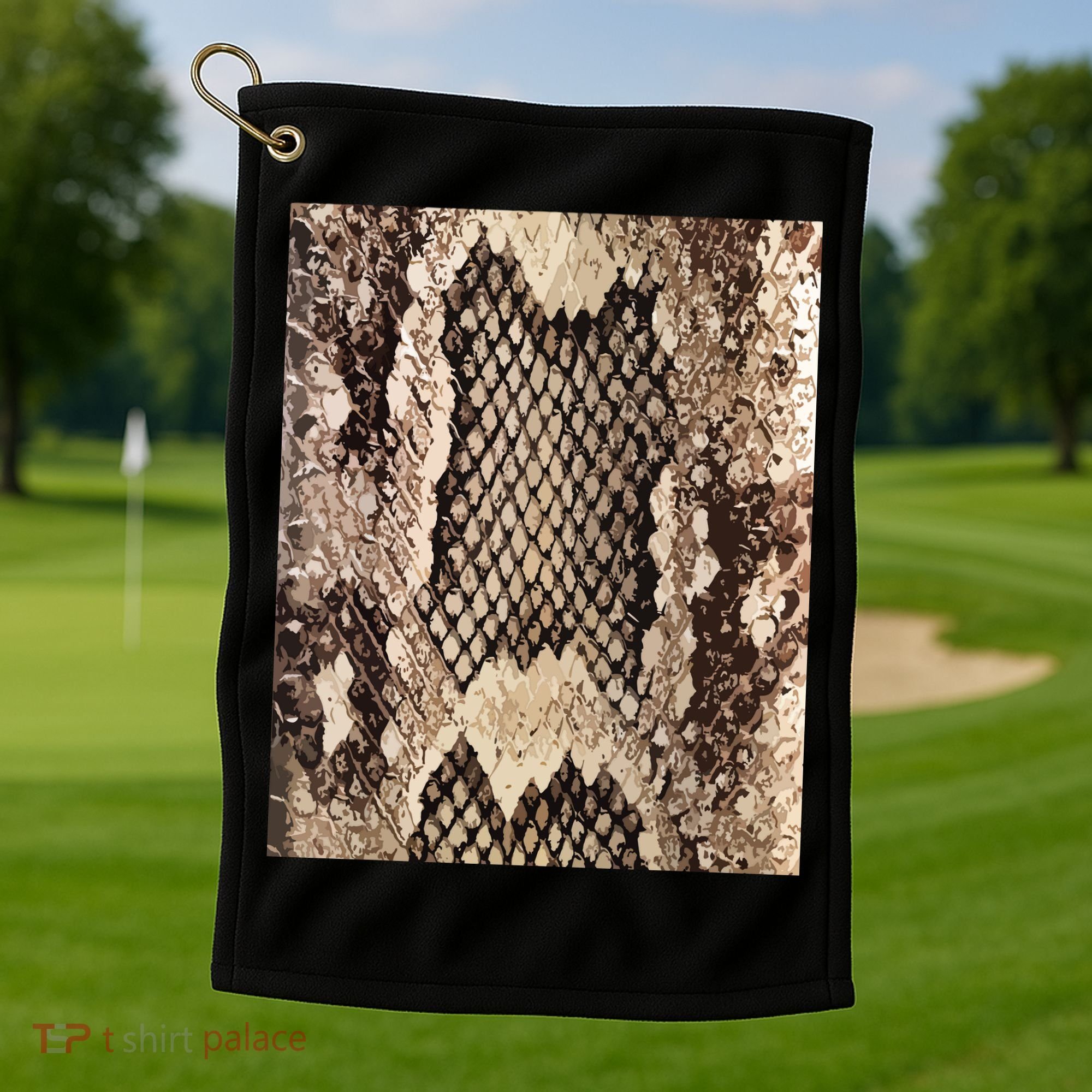 Snakeskin Print Snake Reptile Animal Rattlesnake Golf Towel
