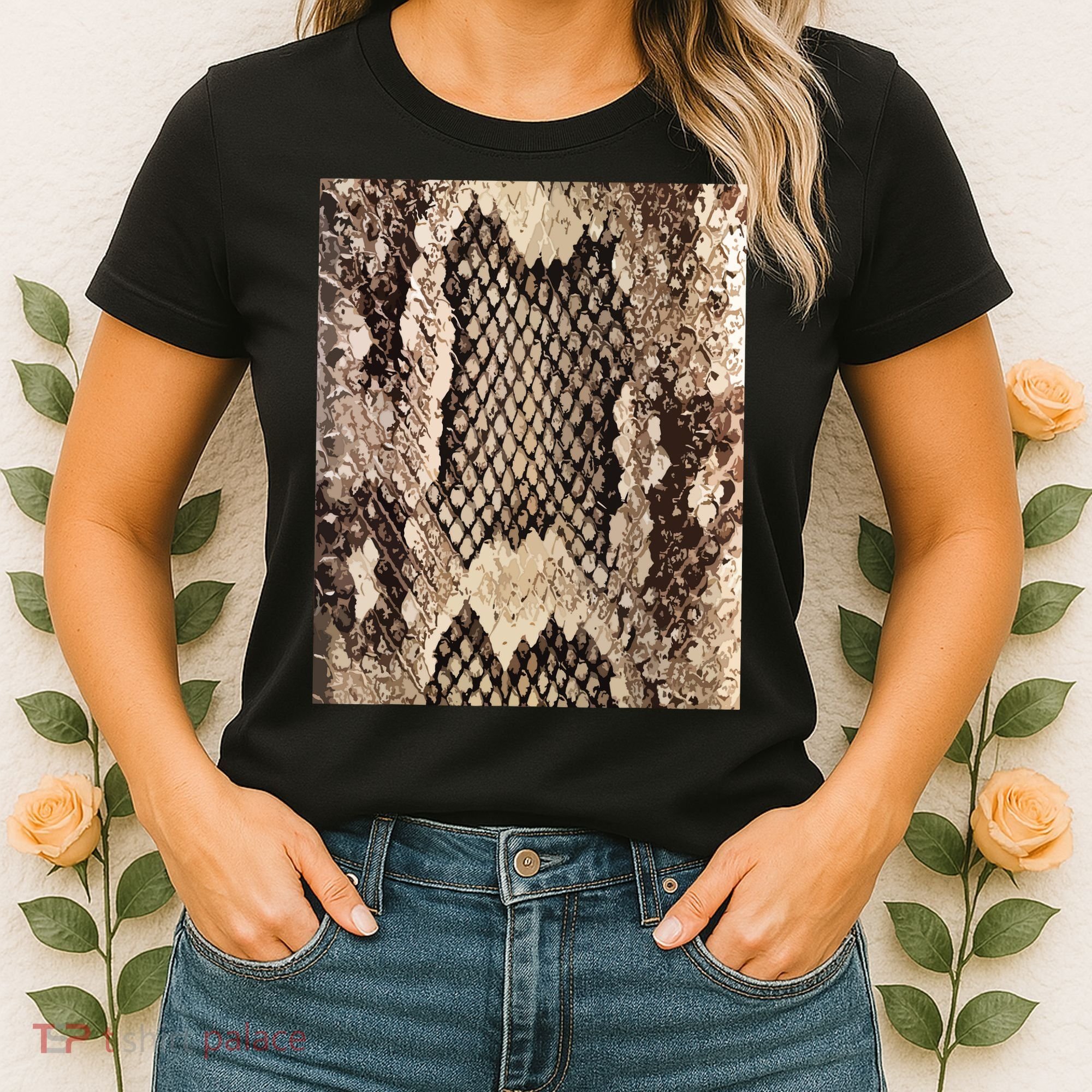 Snakeskin Print Snake Reptile Animal Rattlesnake Women's T-Shirt