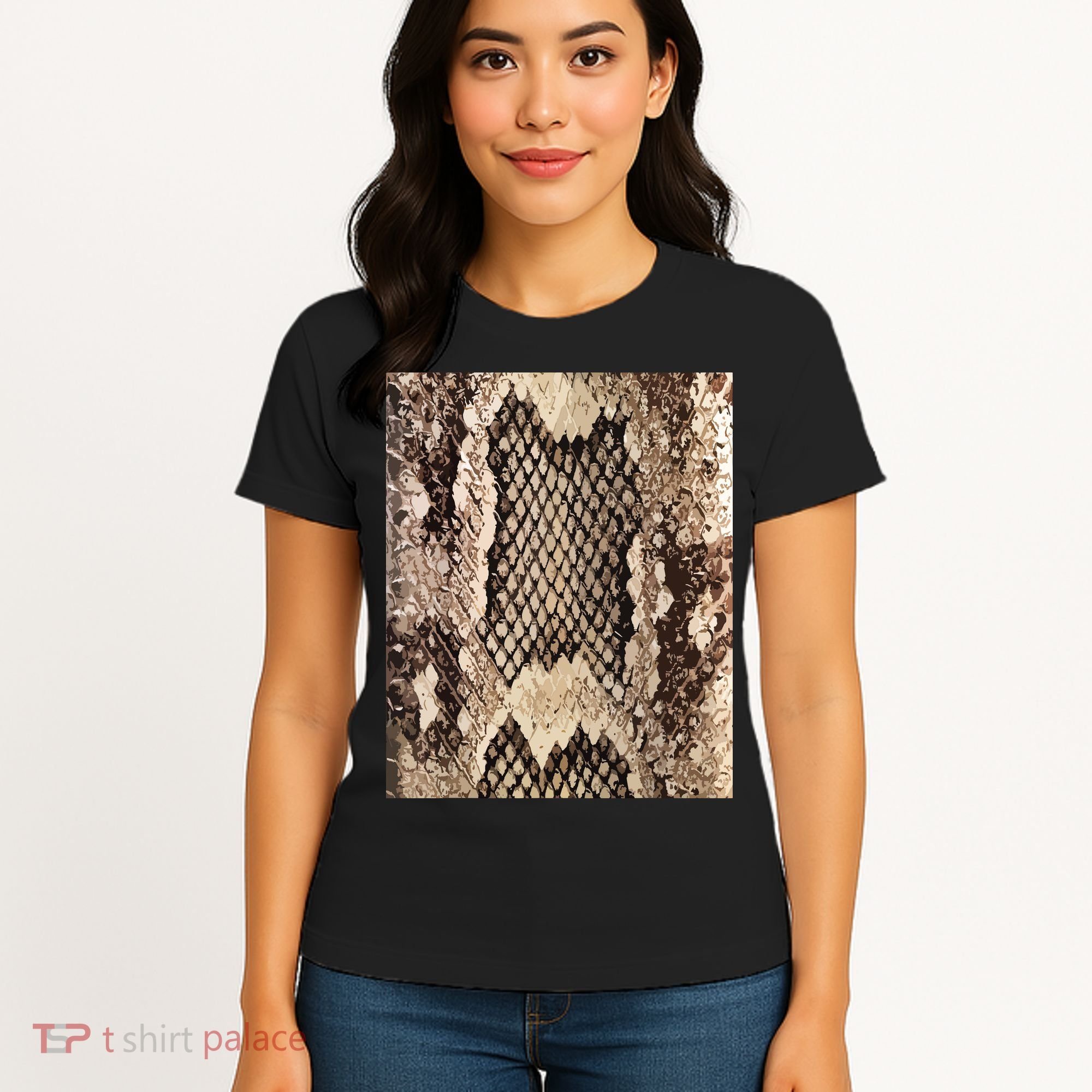 Snakeskin Print Snake Reptile Animal Rattlesnake Women's T-Shirt