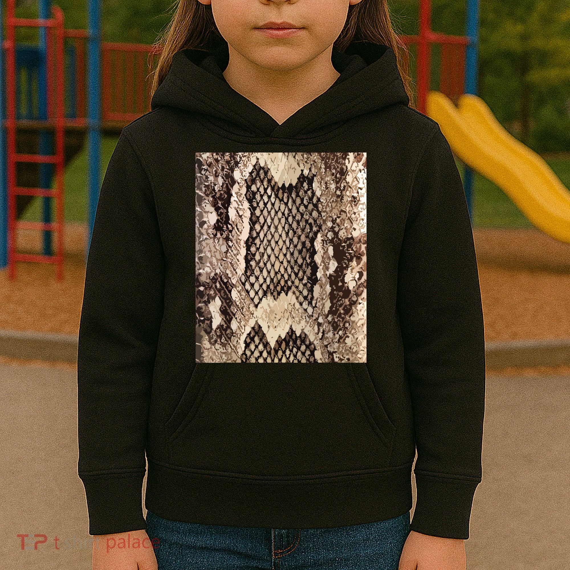 Snakeskin Print Snake Reptile Animal Rattlesnake Kids Hoodie