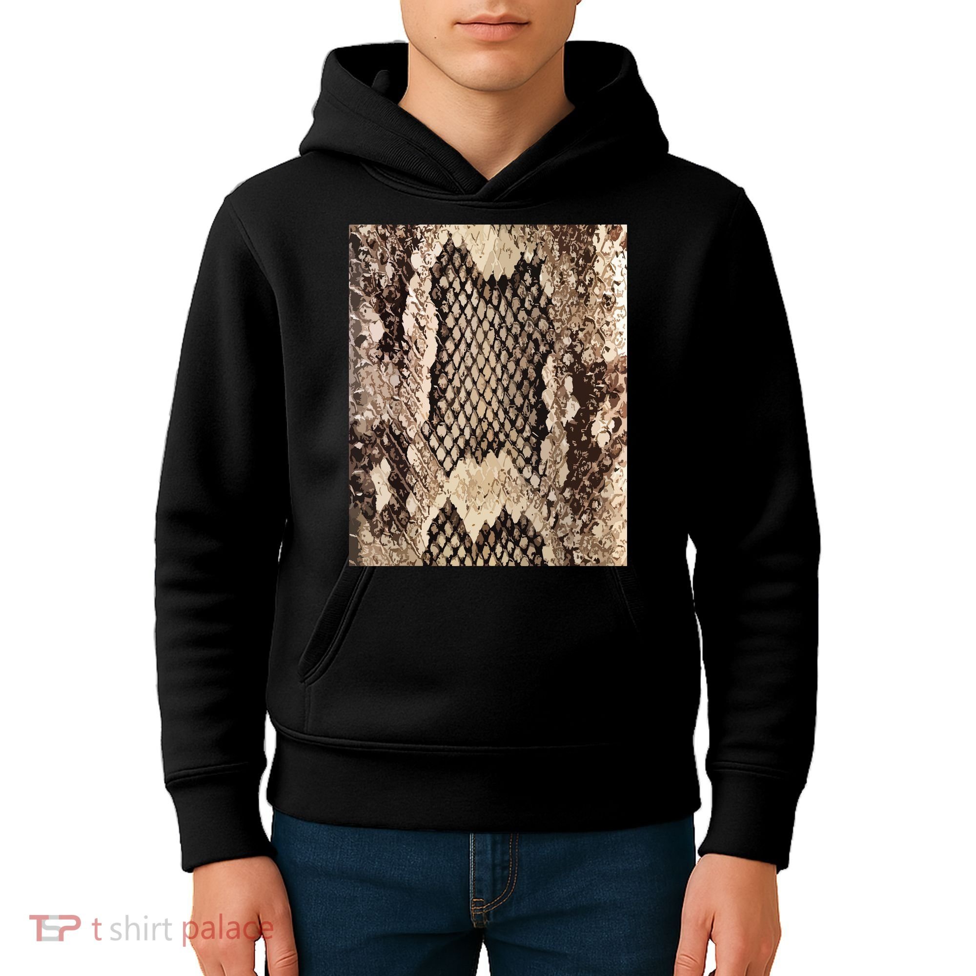 Snakeskin Print Snake Reptile Animal Rattlesnake Kids Hoodie