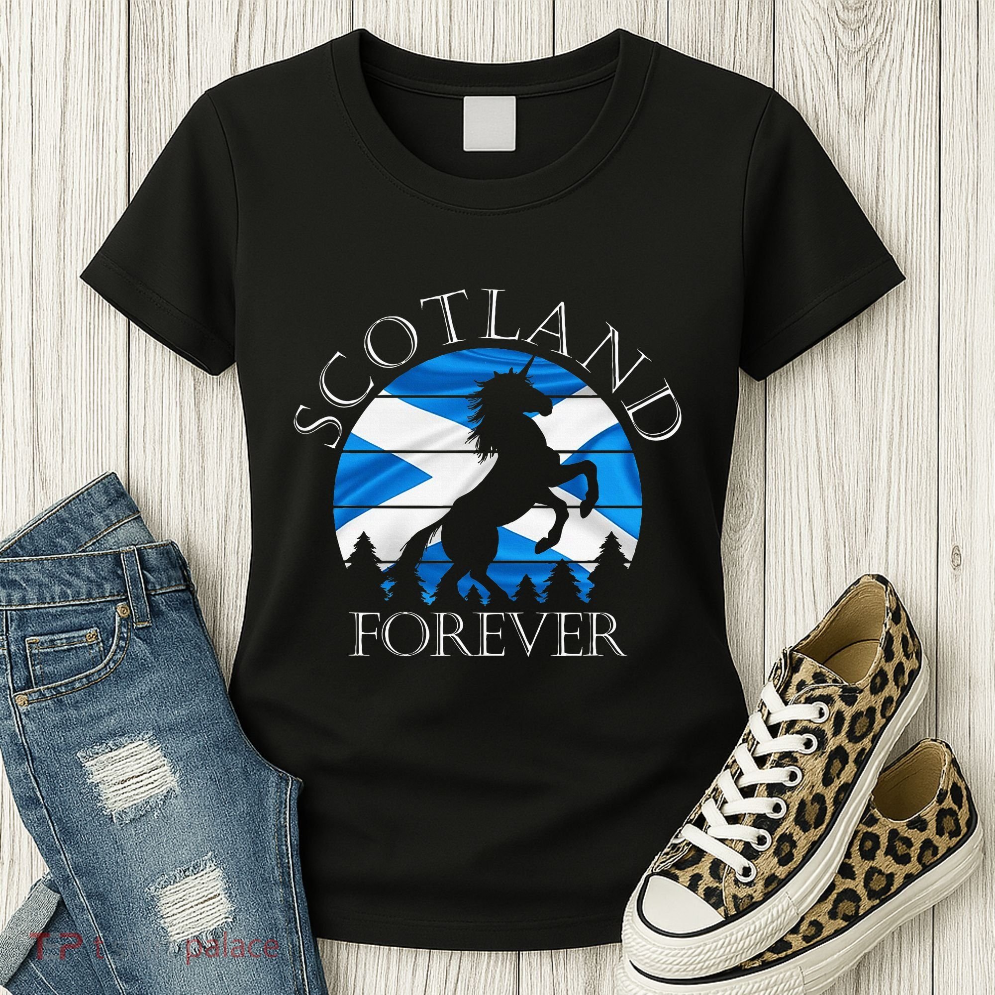 Scottish Pride Scotland Unicorn Scotland Flag Saltire Women's T-Shirt