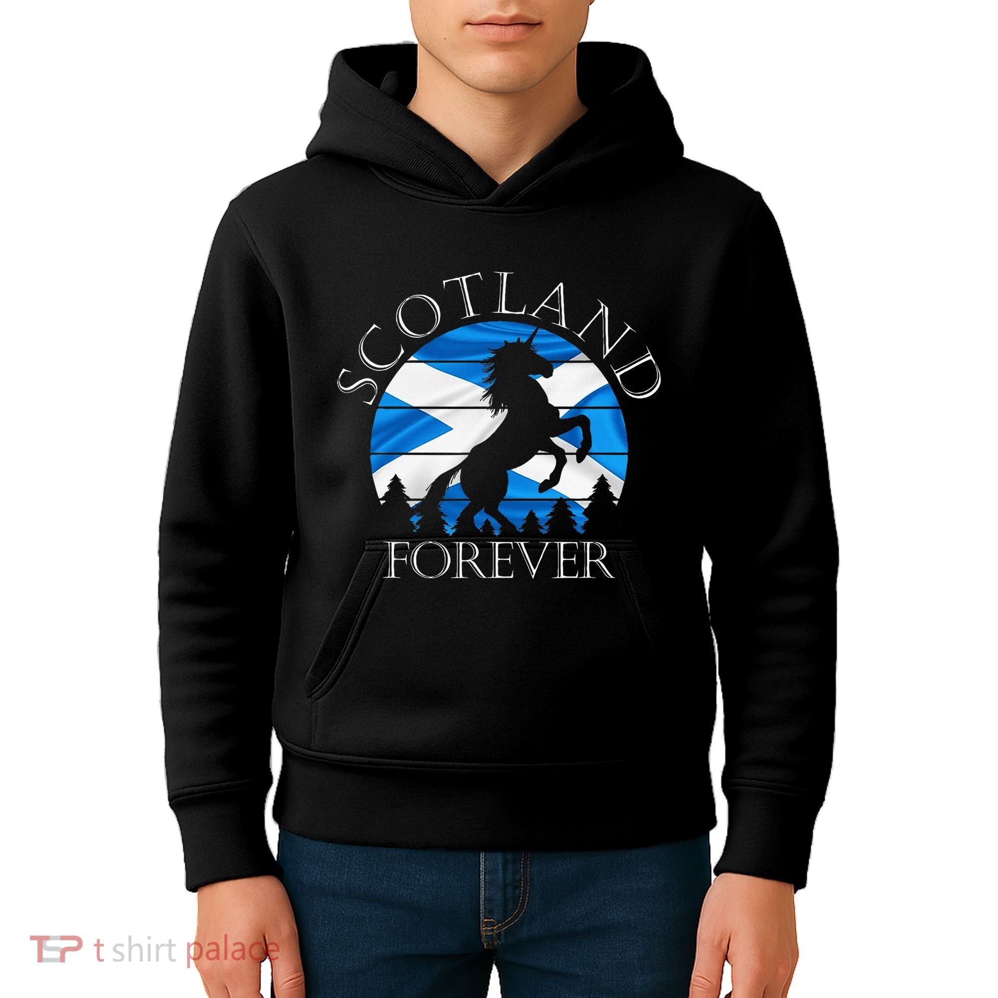 Scottish Pride Scotland Unicorn Scotland Flag Saltire Kids Hoodie