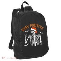 Stay Positive Skeleton Spooky Season Halloween Retro Funny Gift Port Authority Crush Ripstop Backpack thumb 0