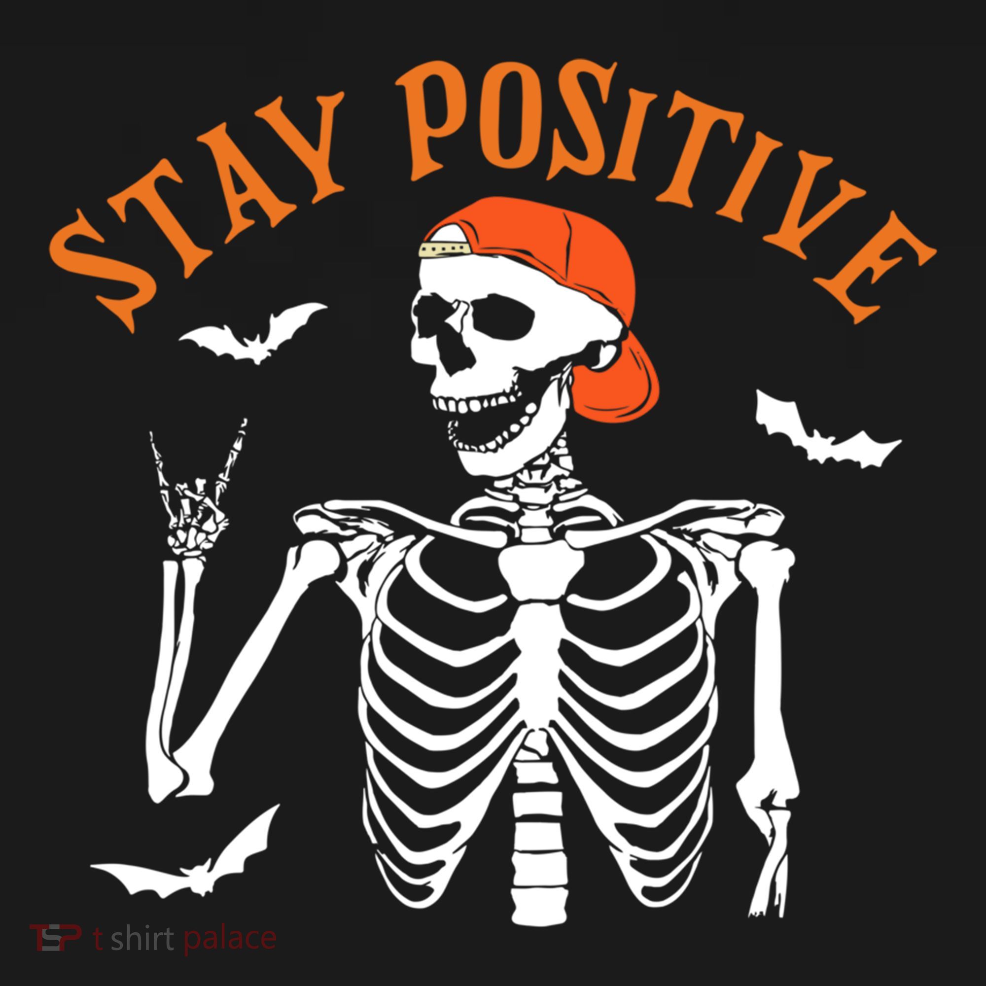 Stay Positive Skeleton Spooky Season Halloween Retro Funny Gift Women's Hoodie