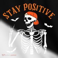 Stay Positive Skeleton Spooky Season Halloween Retro Funny Gift Toddler Fine Jersey T-Shirt thumb 2