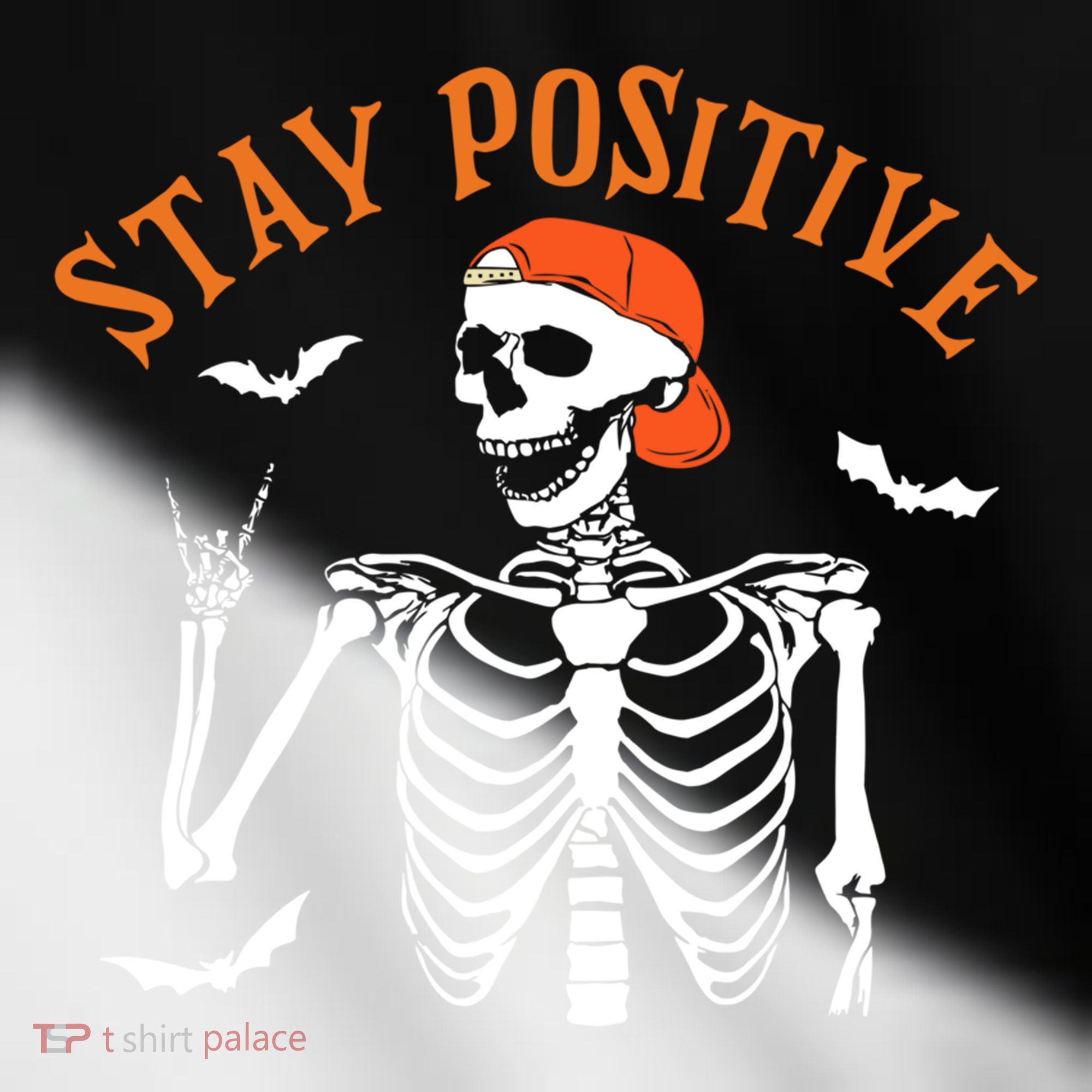 Stay Positive Skeleton Spooky Season Halloween Retro Funny Gift Toddler Fine Jersey T-Shirt