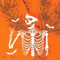 Stay Positive Skeleton Spooky Season Halloween Retro Funny Gift Kati Licensed 12" Camo Cuffed Beanie thumb 2