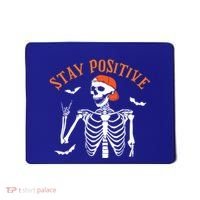 Stay Positive Skeleton Spooky Season Halloween Retro Funny Gift Mousepad thumb 0