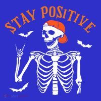 Stay Positive Skeleton Spooky Season Halloween Retro Funny Gift Toddler Hoodie thumb 2