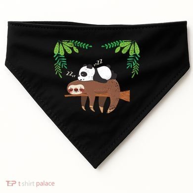 Sleeping Panda Sloth Gift USA-Made Doggie Bandana