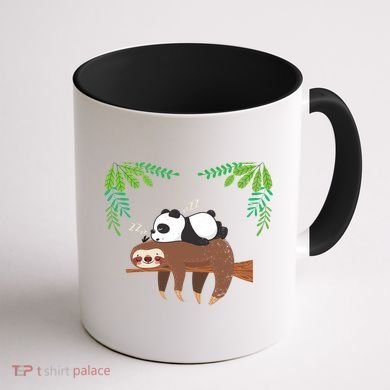 Sleeping Panda Sloth Gift Coffee Mug back