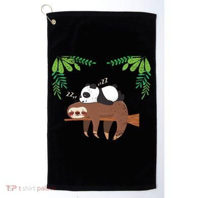 Sleeping Panda Sloth Gift Golf Towel