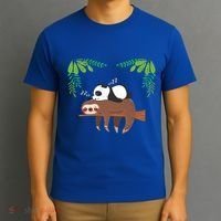 Sleeping Panda Sloth Gift T-Shirt thumb 3