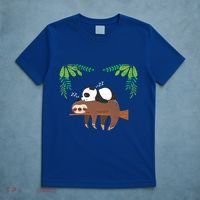 Sleeping Panda Sloth Gift T-Shirt thumb 5