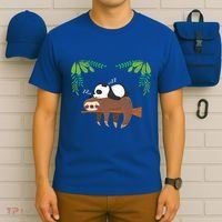 Sleeping Panda Sloth Gift T-Shirt thumb 6