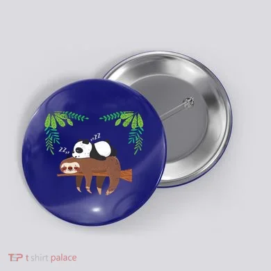 Sleeping Panda Sloth Gift Button