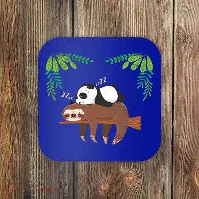 Sleeping Panda Sloth Gift Coaster