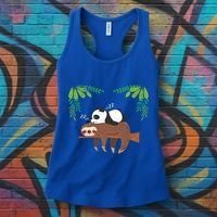 Sleeping Panda Sloth Gift Women's Tank Top thumb 3