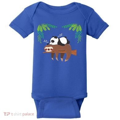 Sleeping Panda Sloth Gift Baby Bodysuit