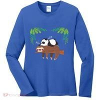 Sleeping Panda Sloth Gift Women's Long Sleeve Shirt thumb 0