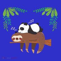 Sleeping Panda Sloth Gift Women's Long Sleeve Shirt thumb 2