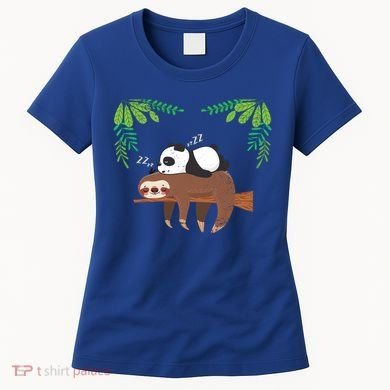 Sleeping Panda Sloth Gift Women's T-Shirt